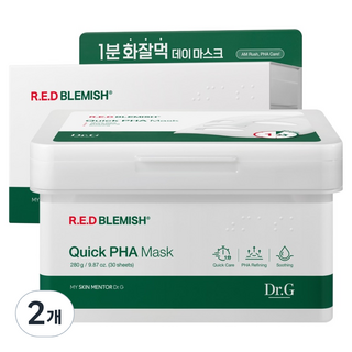 Dr.G Red Blemish快速PHA煥膚面膜, 2個, 30入