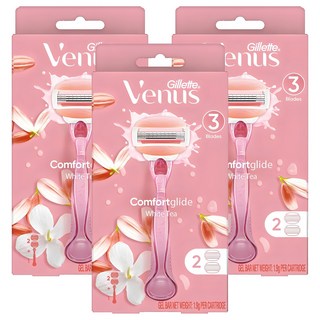 Venus 컴포트 글라이드 화이트티 여성용 면도기 + 면도날 2입, 3개