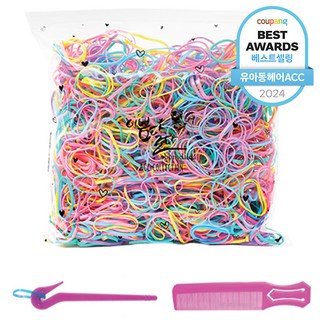 이쁨달다 이쁨밴드 대용량 고무줄 머리끈 100g RK33 + 이지컷 고무줄칼 + 포켓빗 세트