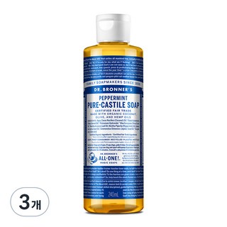 닥터브로너스 페퍼민트 퓨어 캐스틸 솝, 240ml, 3개