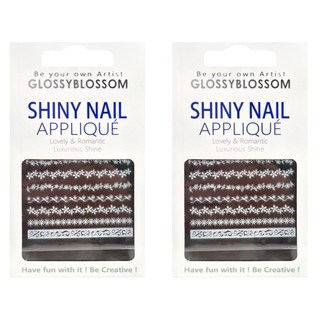 GLOSSYBLOSSOM SHINY NAIL APPLIQUÉ, 浪漫光澤美甲貼, 緞帶, 2組