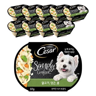 시저 강아지 심플리 크래프티드 습식사료, 닭, 37g, 10개