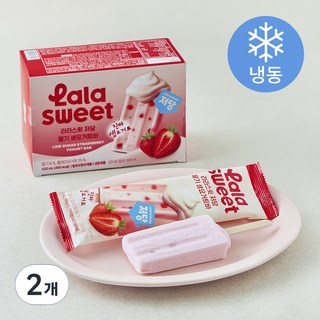 라라스윗 저당 딸기 생요거트바 (냉동), 2개, 6개입, 70ml