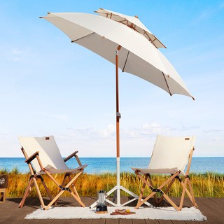 로티캠프 2층 꺾임 파라솔 270, 아이보리