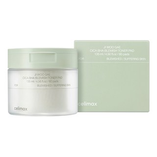 celimax BHA 積雪草舒緩爽膚棉, 有效清潔⽼廢⾓質,舒緩鎮靜肌膚,含玻尿酸成分, 60片, 1罐