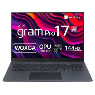 LG전자 2025 그램 Pro 17 코어Ultra5 애로우레이크, 타이탄 블루, 17Z90TP-GA5BK, 256GB, 16GB, WIN11 Home