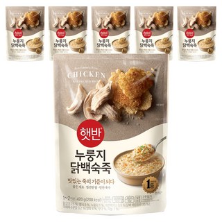 햇반 누룽지닭백숙죽, 6개, 420g