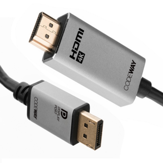 코드웨이 DP to HDMI 케이블 4K60Hz, 1개, 1m