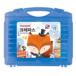 모나미 모니주 크레파스 블루, 18색, 1개