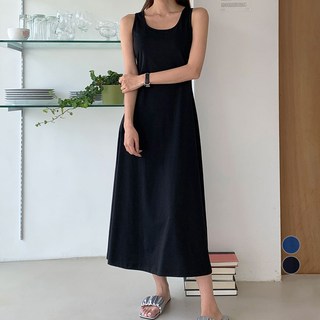 아피나르 슬림핏 A라인 데일리 나시 원피스