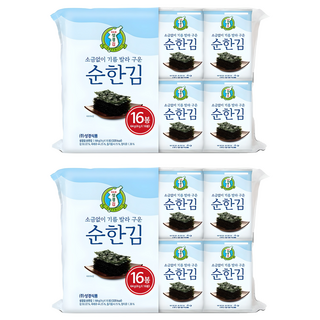 지도표 성경김 소금없이 기름 발라 구운 순한김, 64g, 2개