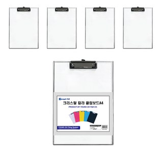 영오 크리스탈 클립보드 A4, 투명, 5개