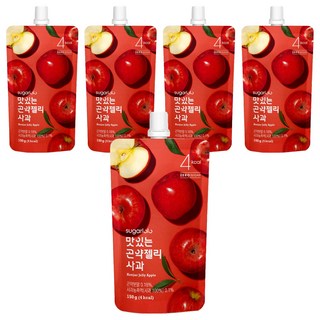 sugarlolo INTAKE 蒟蒻果凍飲 蘋果風味, 隨時享受無負擔的美味, 韓國原裝進口, 150g, 5包