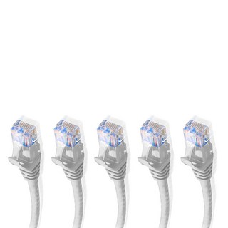 애니포트플러스 CAT.5E 랜선 2m, 그레이, 5개