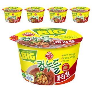 오뚜기 빅컵누들 마라탕 용기 71.3g, 5개