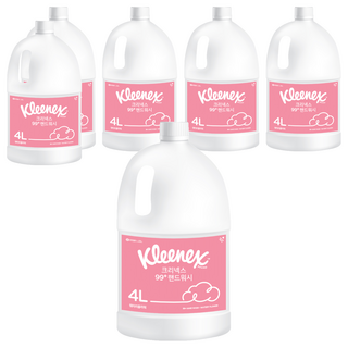 크리넥스 99+ 거품형 핸드워시 워터리플라워향, 6개, 4L