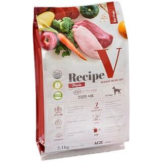 유한양행레시피브이 어덜트 강아지 세븐제로 건식사료, 오리, 2.1kg