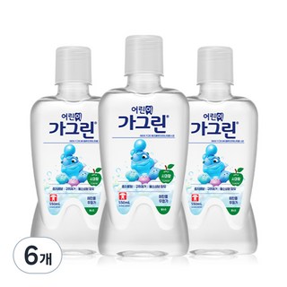 가그린 어린이용 구강세정제 사과향, 550ml, 6개