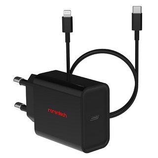 로랜텍 아이폰 20W 고속충전기 + C to 8핀 고속케이블 1m 세트