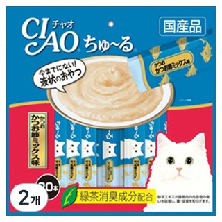 챠오츄르 고양이 짜먹는 간식, 혼합맛(가다랑어/가츠오부시), 280g, 2개