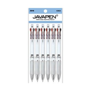 JAVAPEN Jet 3 Ball-M 油性三色筆套裝,0.38mm,白色,6入, 1包