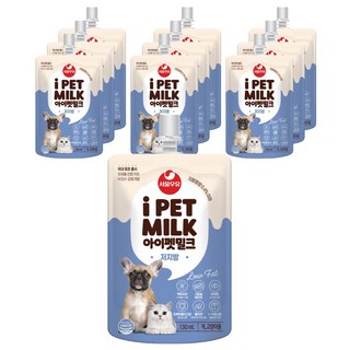 자세히 보기 아이펫밀크 저지방 반려동물 우유, 우유맛, 130ml, 10개