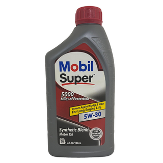 Mobil 美孚 超級5W-30 合成混合機油，5000英里保護, 1瓶, 超級5W30機油