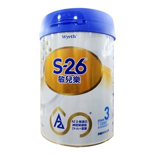 Wyeth 惠氏 S-26 敏兒樂 幼兒成長配方奶粉，A2牛乳源，含神經鞘磷脂和DHA，易消化，3號, 800g, 1罐