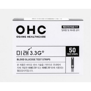 오상헬스케어 미래 3.3G 개인용 혈당검사지, 50개입, 1개