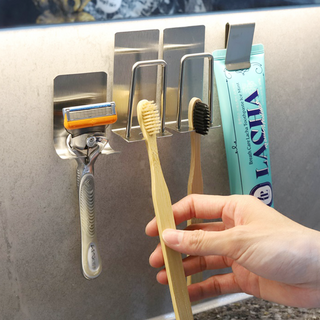 브로픽 무타공 스테인리스 칫솔걸이 세트