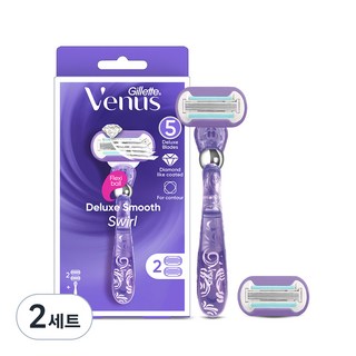 Venus 스월 여성용 면도기 + 면도날 2p, 2개
