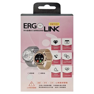 Ergotech 人因科技 時尚晶鑽鋯石智慧通話腕錶, 60晶鑽鋯石, 藍牙v5.2, 1.28吋觸控螢幕, 典雅銀