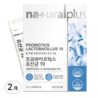 내츄럴플러스 프로바이오틱스 유산균 19, 60g, 2개