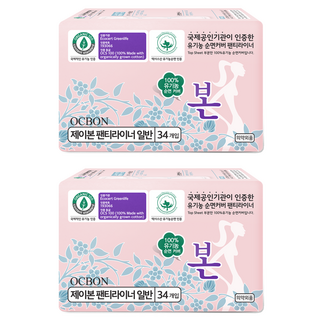 유기농본 제이본 팬티라이너 34개입, 일반, 2개