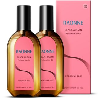 라온느 블랙 아르간 퍼퓸 헤어오일 에센스 모로칸 로즈, 100ml, 2개