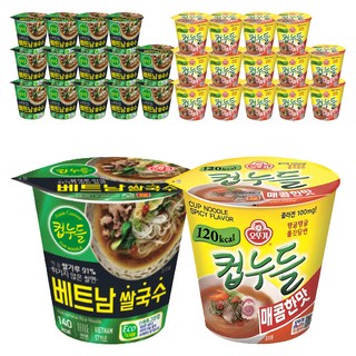 오뚜기 컵누들 매콤한맛 37.8g 15p + 베트남 쌀국수 47g 15p, 1세트