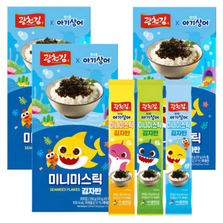 광천김 핑크퐁 아기상어 미니미스틱 김자반, 150g, 3개