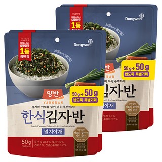 양반 한식 김자반 멸치야채, 50g, 4개