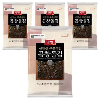 양반 구운생김 곱창돌김 5매 x 3봉, 45g, 4개