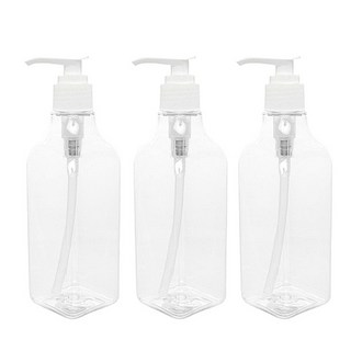 병도매닷컴 DNS250 사각 투명 디스펜서 용기 + 캡, 흰색, 3개