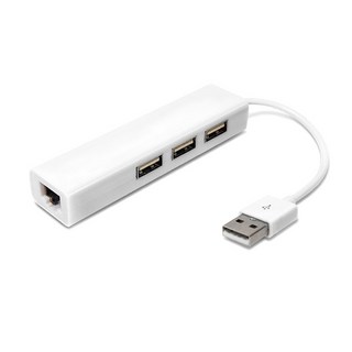 UNiCORN USB2.0有線網卡+3口集線器, ULAN-203H