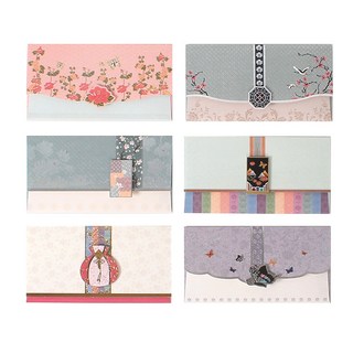 톡톡팬시 1000 전통 감사 봉투 시즌2 6종 세트 혼합 색상 1세트 상품 이미지