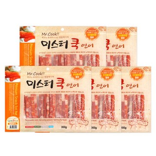 미스터쿡 강아지 간식 슬라이스, 연어, 300g, 5개