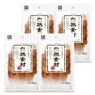 자연소재 강아지간식, 사사미스테이크 맛, 160g, 4개