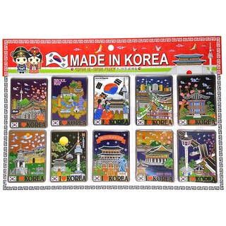 라베끄 한국 관광지 카드 냉장고자석 10종세트, 혼합색상, 1세트