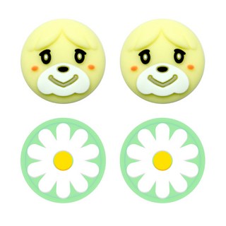 호후 닌텐도 스위치 스위치라이트 동숲 에디션 냥발 조이콘 스틱커버 시추 + 꽃, 2세트