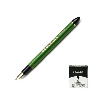 세일러 캘리그래피 만년필 55도 + 잉크카트리지 12p 세트, 1.9mm, 녹