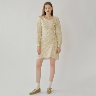 리올그 FAL SHIRRING FLOWER PATTERN 미니 원피스