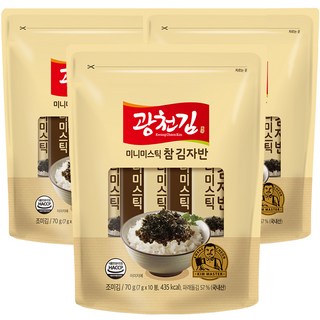 광천김 미니미스틱 참 김자반, 70g, 3개