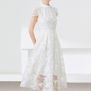 비비에모 청순 셀프웨딩 순백 레이스 원피스